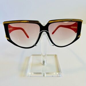 Vintage Valentino Eyeglasses Frame Italy Black Gold Red